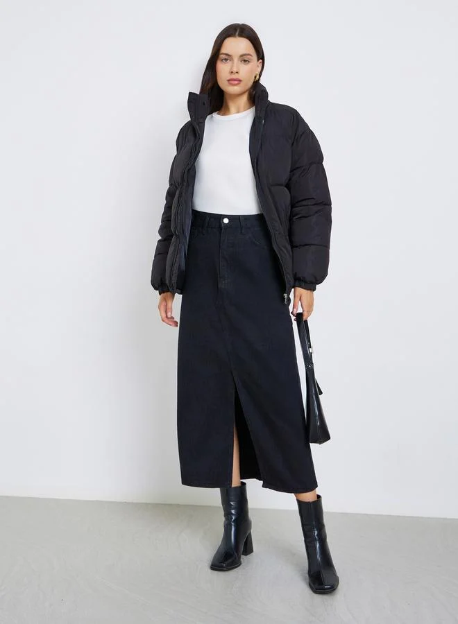 ستايلي جاكيت منفوخ مبطن بسحَّاب غلق